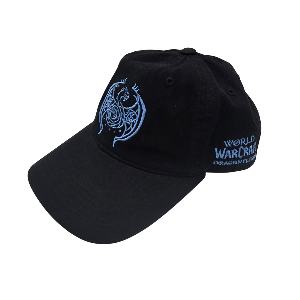 World of Warcraft Dragonflight Black Embroidered Logo Cap‎ One Size Fits Most